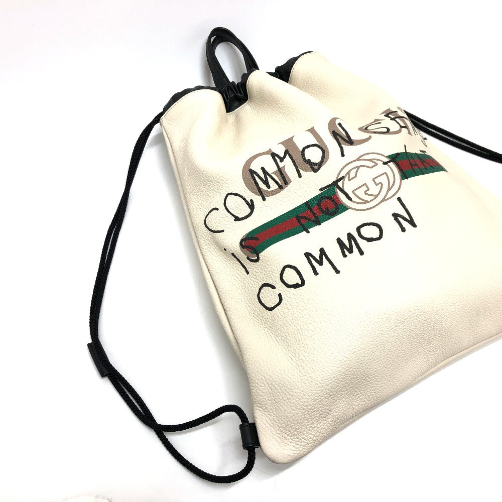 GUCCI Backpack 494053 leather White type Coco capitan Drawstring Women(Unisex) Used Authentic