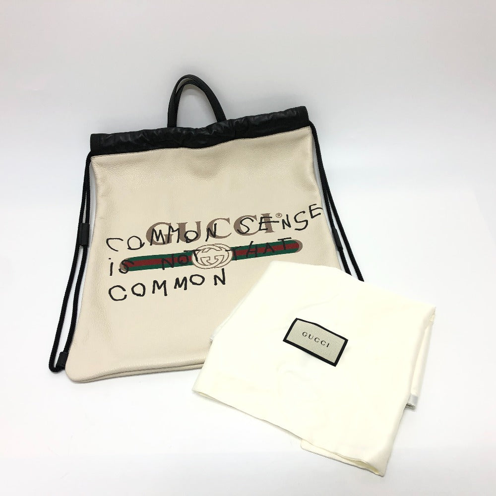 GUCCI Backpack 494053 leather White type Coco capitan Drawstring Women(Unisex) Used Authentic