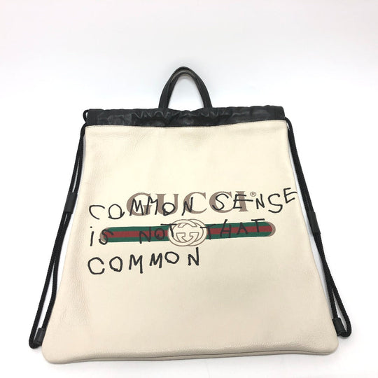 GUCCI Backpack 494053 leather White type Coco capitan Drawstring Women(Unisex) Used Authentic