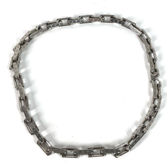LOUIS VUITTON Necklace M00307 metal Silver Necklace�EChain monogram mens Used Authentic
