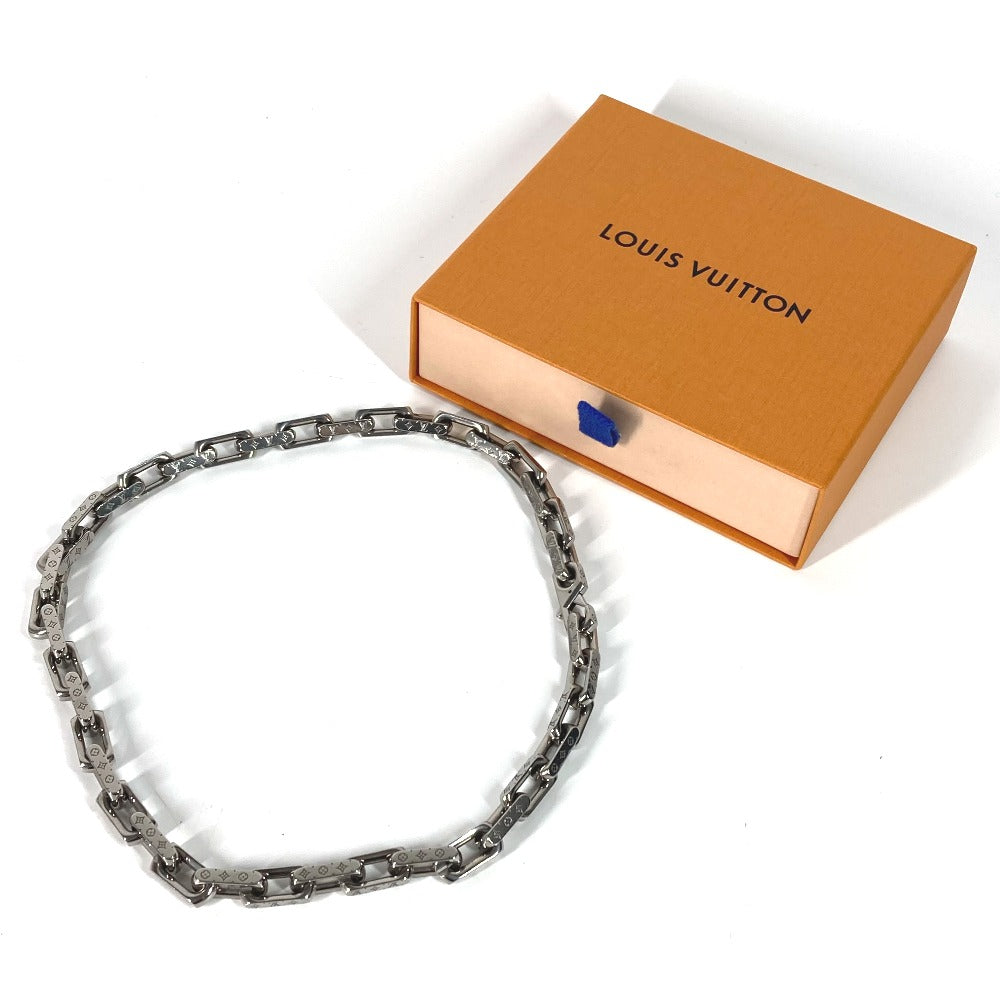 LOUIS VUITTON Necklace M00307 metal Silver Necklace�EChain monogram mens Used Authentic
