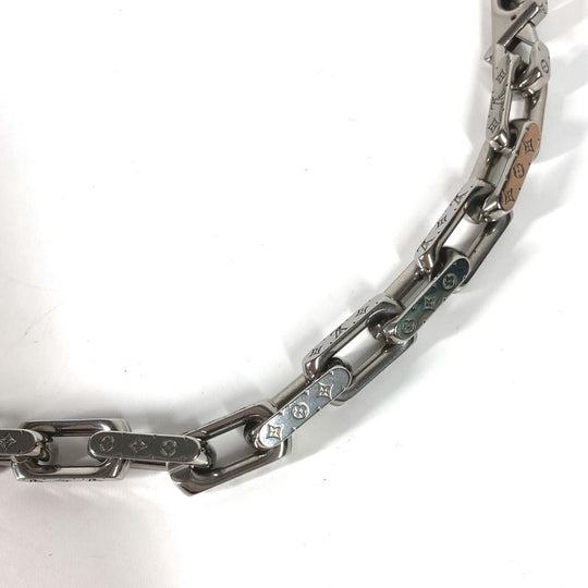LOUIS VUITTON Necklace M00307 metal Silver Necklace�EChain monogram mens Used Authentic