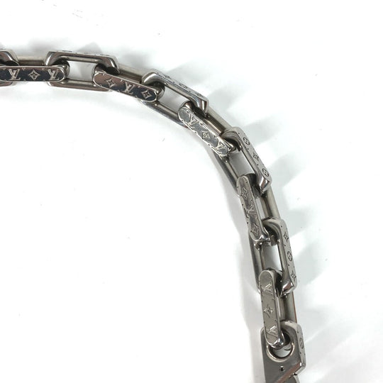 LOUIS VUITTON Necklace M00307 metal Silver Necklace�EChain monogram mens Used Authentic