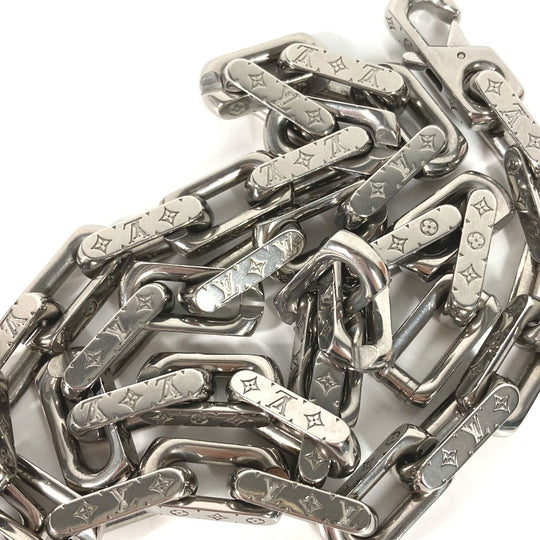 LOUIS VUITTON Necklace M00307 metal Silver Necklace�EChain monogram mens Used Authentic