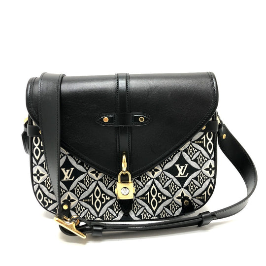 LOUIS VUITTON Shoulder Bag M57488 Canvas / leather Black / Navy Since1854 Neo Saumur MM Women Used Authentic