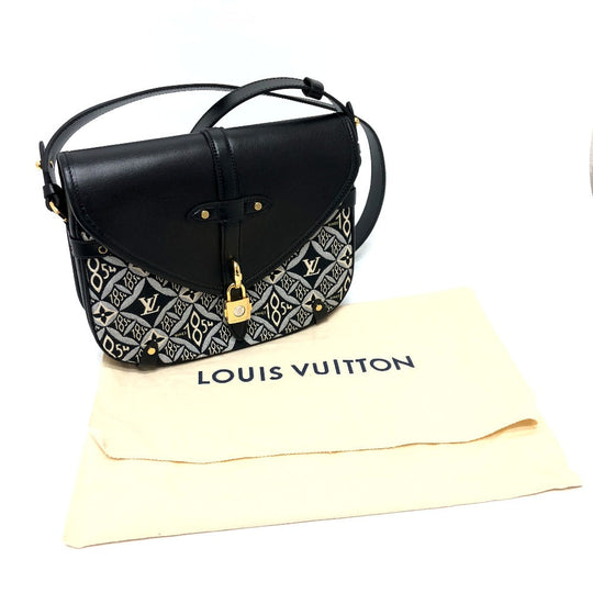 LOUIS VUITTON Shoulder Bag M57488 Canvas / leather Black / Navy Since1854 Neo Saumur MM Women Used Authentic