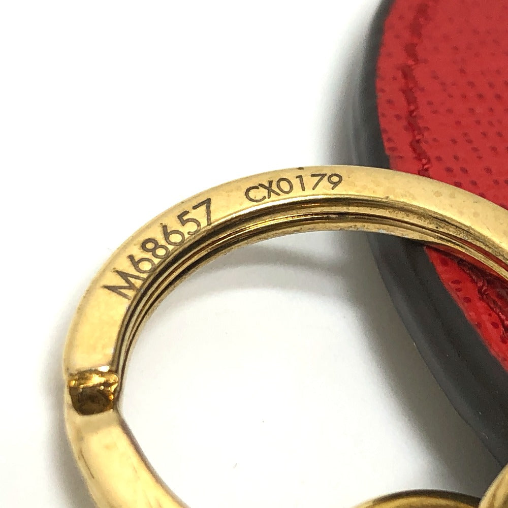 LOUIS VUITTON key ring M68657 leather Brown portocre monogram check Key ring Women Used Authentic