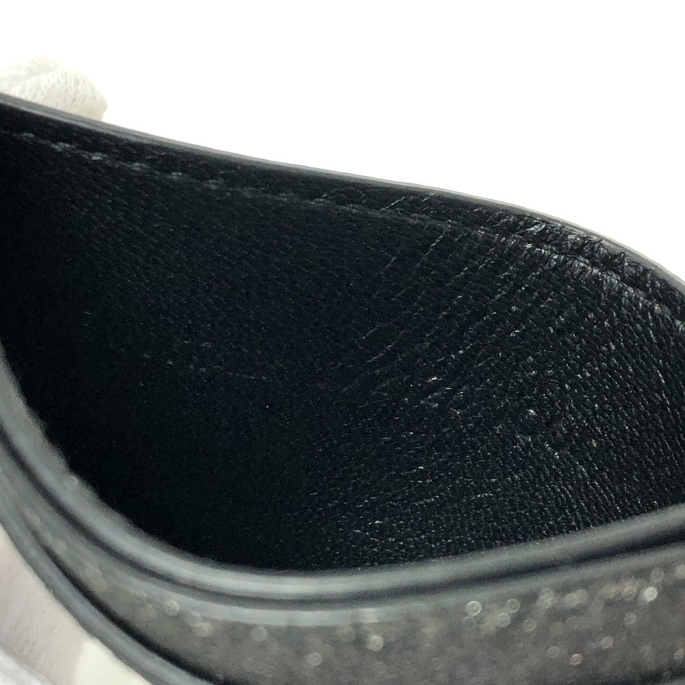 BALENCIAGA Card Case 392126 leather gray logo glitter Pass case Women Used Authentic