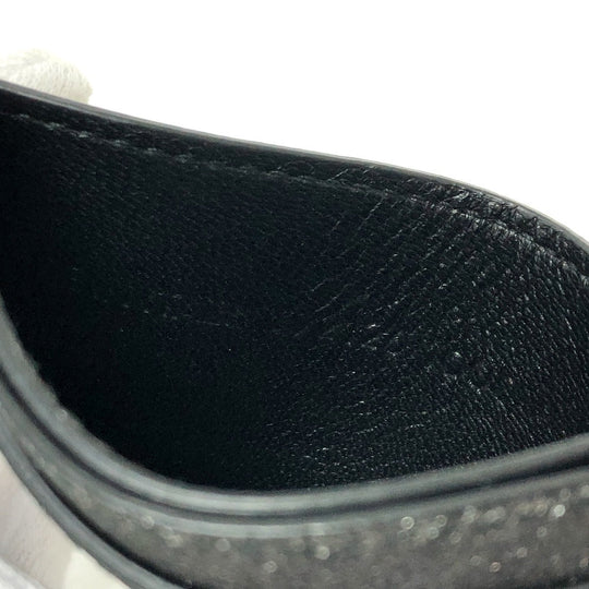 BALENCIAGA Card Case 392126 leather gray logo glitter Pass case Women Used Authentic