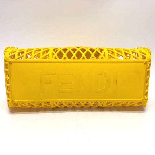 FENDI Handbag 8BH389 plastic yellow Medium basket Women Used Authentic