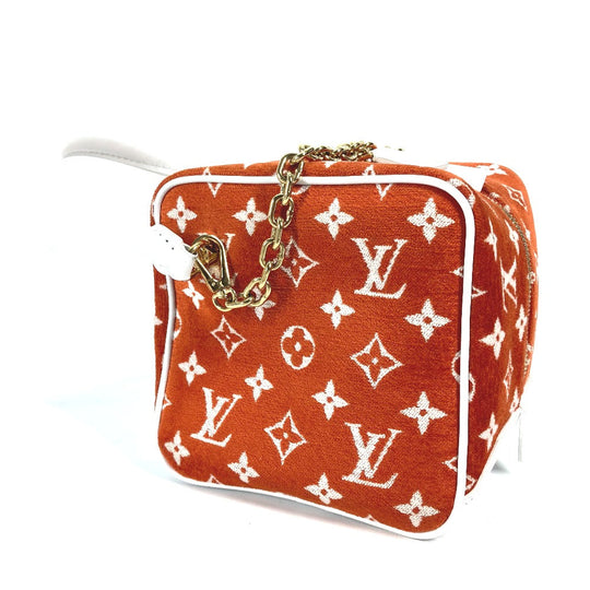 LOUIS VUITTON Handbag M46212 Velvet, Leather Orange LV Match Square Bag Women Used Authentic