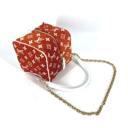 LOUIS VUITTON Handbag M46212 Velvet, Leather Orange LV Match Square Bag Women Used Authentic