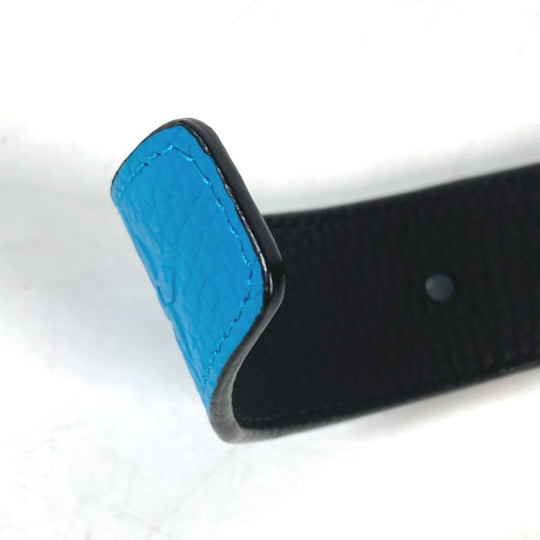 LOUIS VUITTON belt MP207T Taurillon Clemence blue Virgil Abloh Monogram Saint Tulle Signature mens 95-38 Used Authentic
