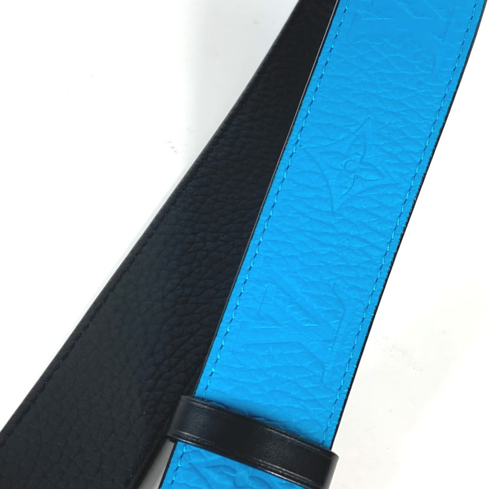 LOUIS VUITTON belt MP207T Taurillon Clemence blue Virgil Abloh Monogram Saint Tulle Signature mens 95-38 Used Authentic