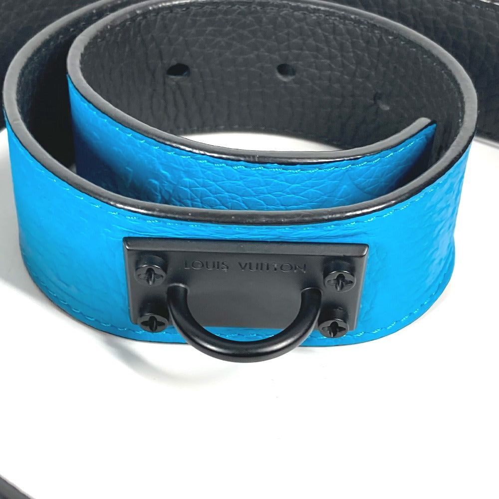 LOUIS VUITTON belt MP207T Taurillon Clemence blue Virgil Abloh Monogram Saint Tulle Signature mens 95-38 Used Authentic