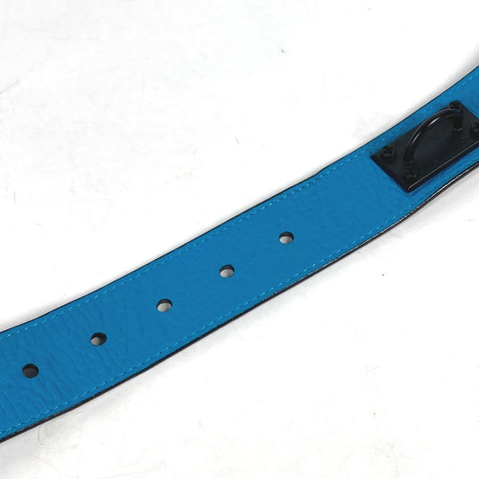 LOUIS VUITTON belt MP207T Taurillon Clemence blue Virgil Abloh Monogram Saint Tulle Signature mens 95-38 Used Authentic