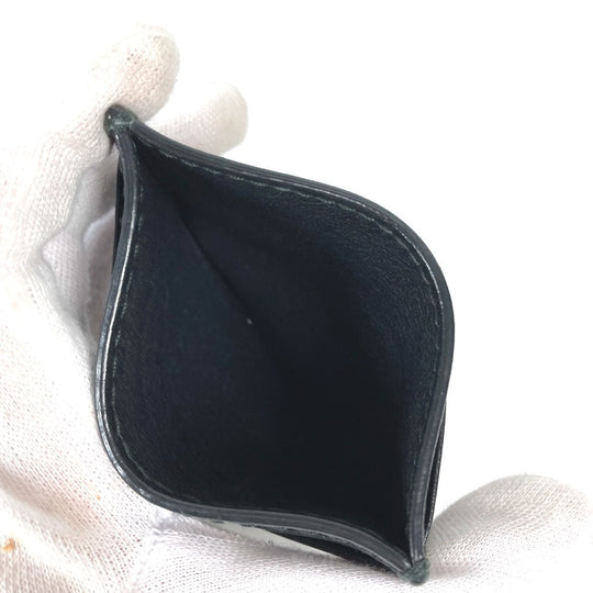 Dior Card Case 26-MA-1128 leather black Pass case logo unisex(Unisex) Used Authentic