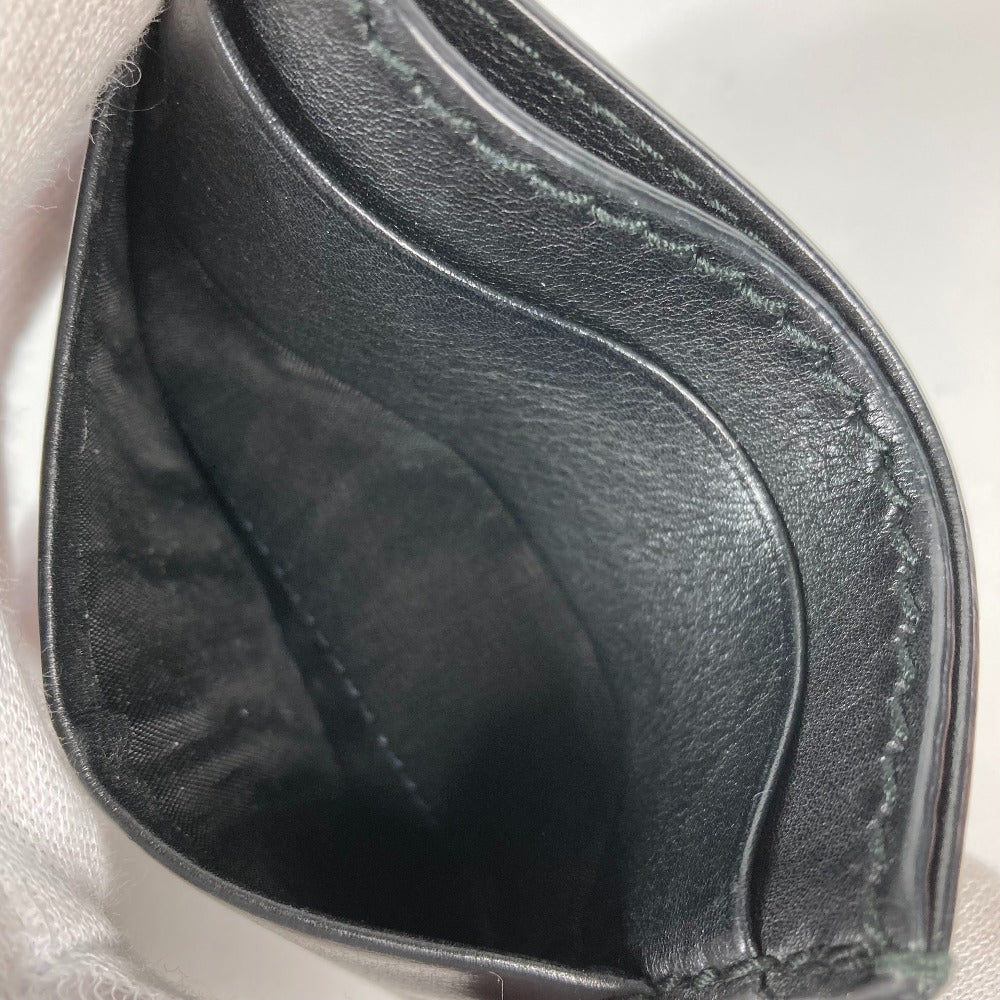 Dior Card Case 26-MA-1128 leather black Pass case logo unisex(Unisex) Used Authentic