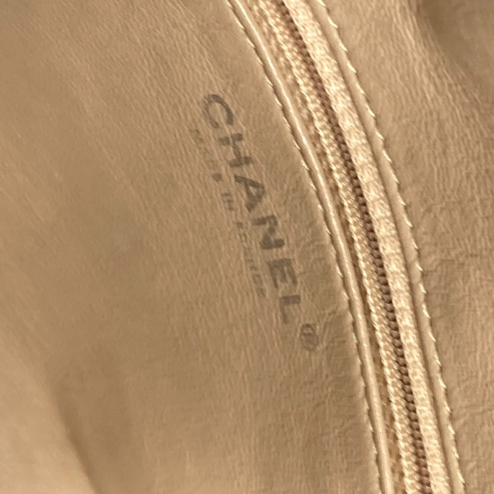 CHANEL Shoulder Bag leather Light brown type Chain Bowling CC COCO Mark Women Used Authentic