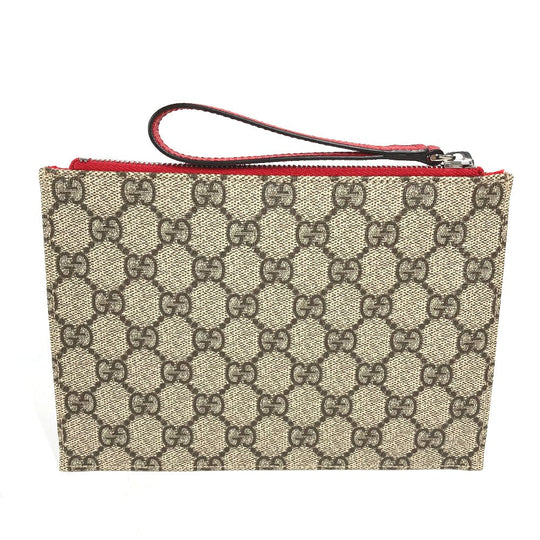 GUCCI Clutch bag 550781 GG Supreme Canvas beige GG Supreme Butterfly Women Used Authentic