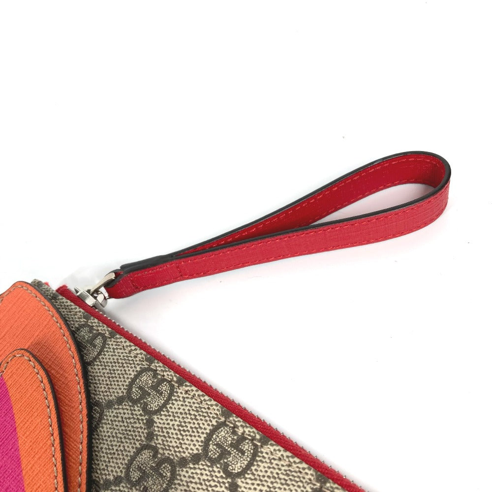 GUCCI Clutch bag 550781 GG Supreme Canvas beige GG Supreme Butterfly Women Used Authentic