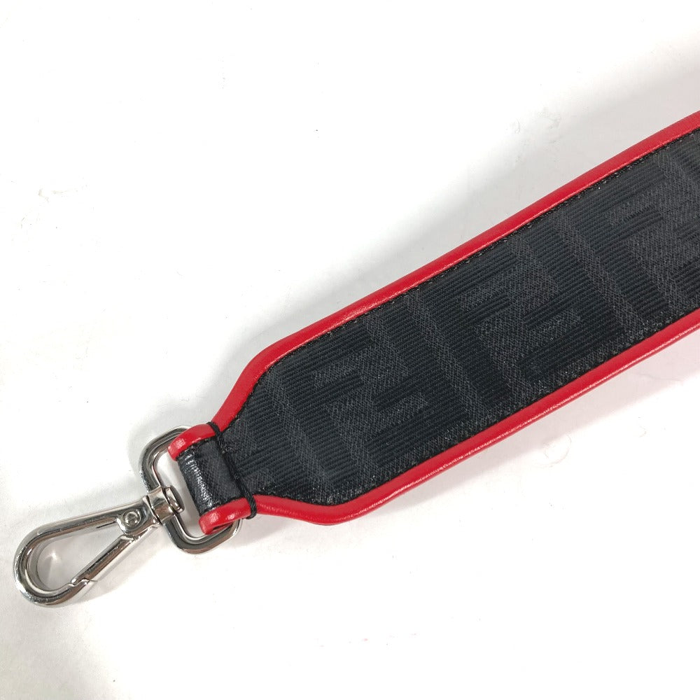 FENDI Shoulder strap PVC / Leather black Zucca logo