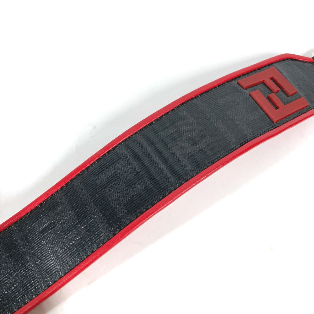 FENDI Shoulder strap PVC / Leather black Zucca logo