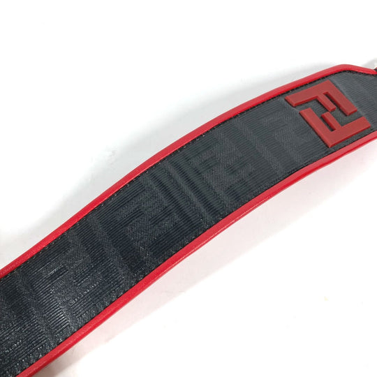 FENDI Shoulder strap PVC / Leather black Zucca logo