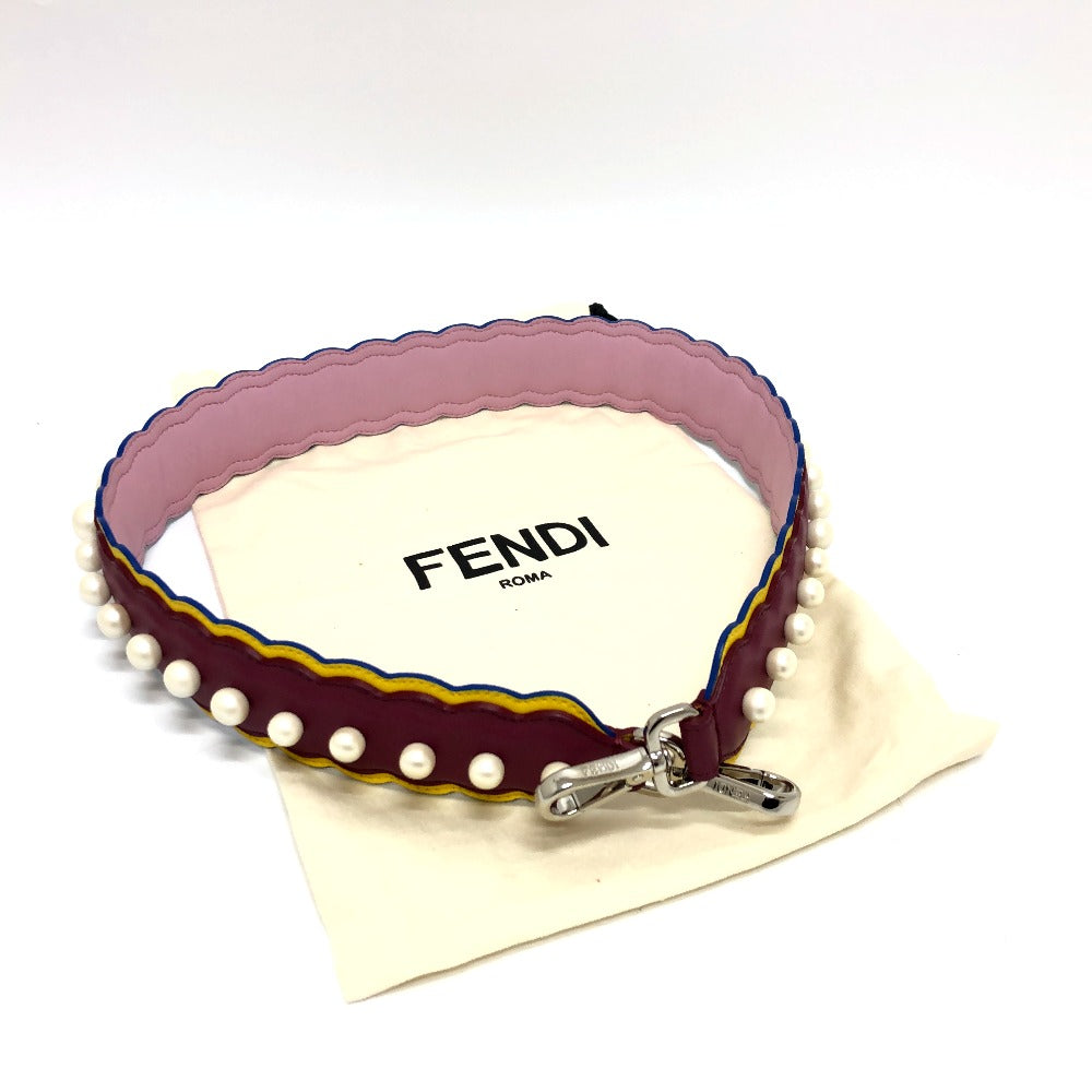 FENDI Shoulder strap leather multicolor Fake pearl Strap you