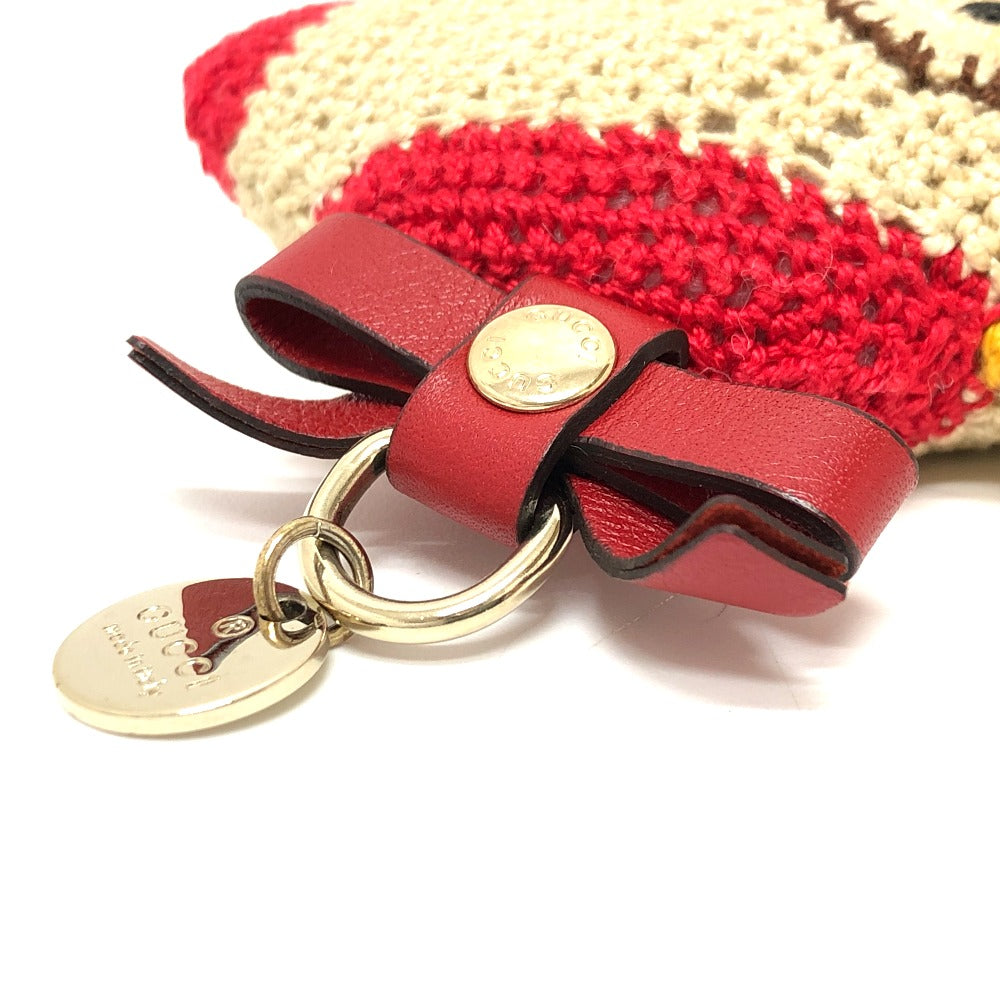 GUCCI Bag charm knit beige Chicken Women Used Authentic
