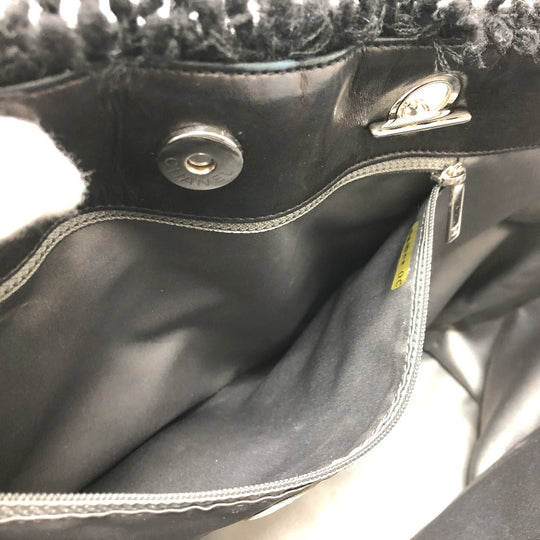 CHANEL Tote Bag A47155 Plastics black WChain Fanny Tweed Matelasse CC COCO Mark Women Used Authentic