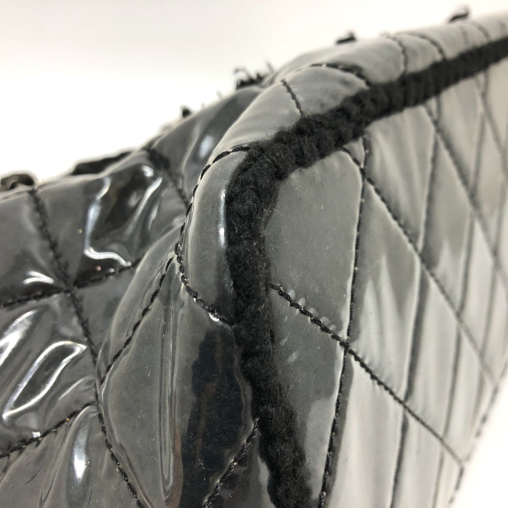 CHANEL Tote Bag A47155 Plastics black WChain Fanny Tweed Matelasse CC COCO Mark Women Used Authentic
