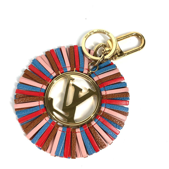 LOUIS VUITTON key ring M68463 Metal, Leather multicolor Portocle LV fringe