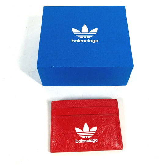 BALENCIAGA Card Case 721895 leather Red Adidas adidas collaboration