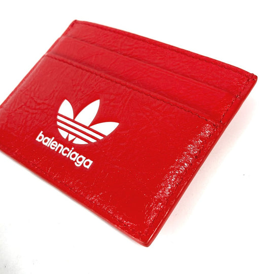 BALENCIAGA Card Case 721895 leather Red Adidas adidas collaboration