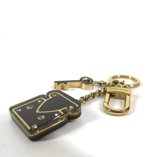 LOUIS VUITTON key ring M66979  Metal, Plastic black Padlock Rock motif keychain Women Used Authentic
