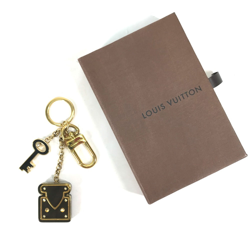 LOUIS VUITTON key ring M66979  Metal, Plastic black Padlock Rock motif keychain Women Used Authentic