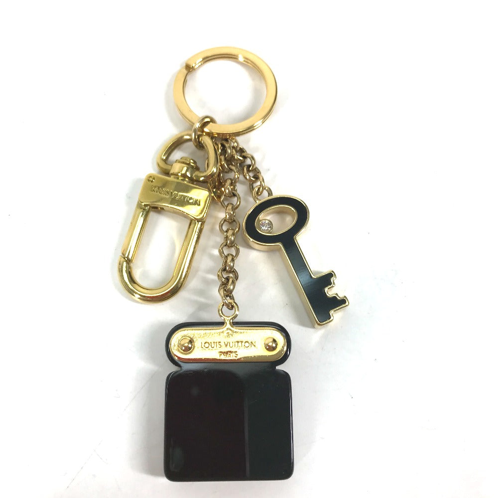 LOUIS VUITTON key ring M66979  Metal, Plastic black Padlock Rock motif keychain Women Used Authentic