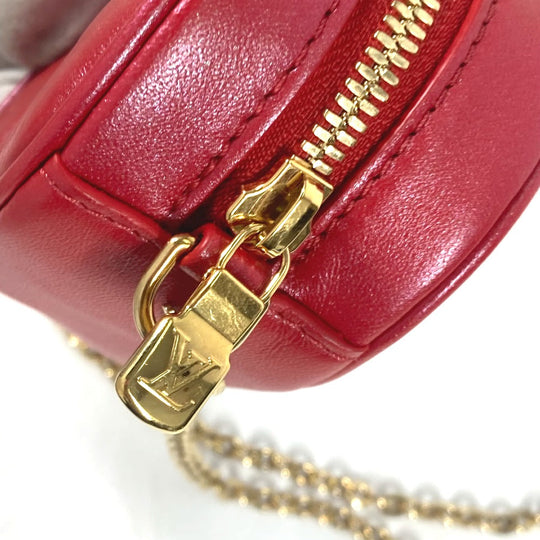 LOUIS VUITTON Shoulder Bag  M80837  leather Red Monogram Heart on Chain Women Used Authentic
