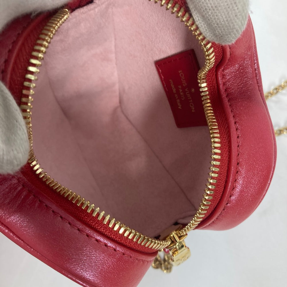 LOUIS VUITTON Shoulder Bag  M80837  leather Red Monogram Heart on Chain Women Used Authentic