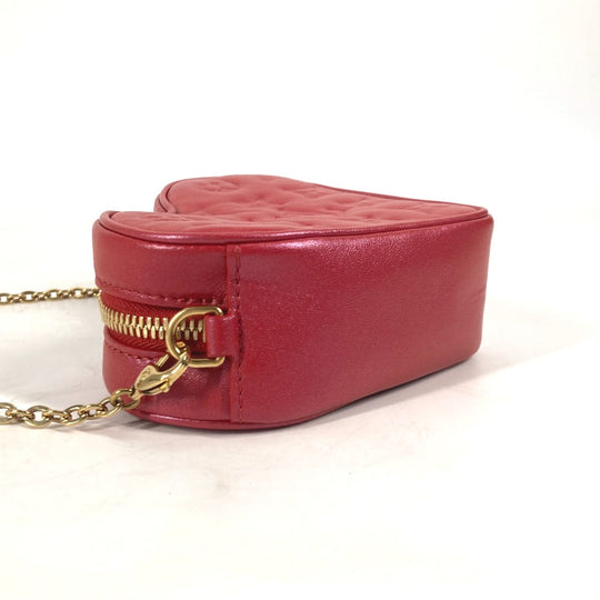 LOUIS VUITTON Shoulder Bag  M80837  leather Red Monogram Heart on Chain Women Used Authentic