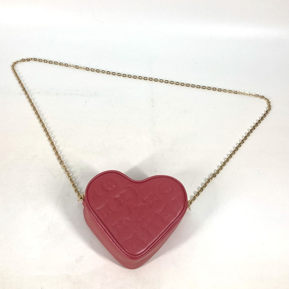 LOUIS VUITTON Shoulder Bag  M80837  leather Red Monogram Heart on Chain Women Used Authentic
