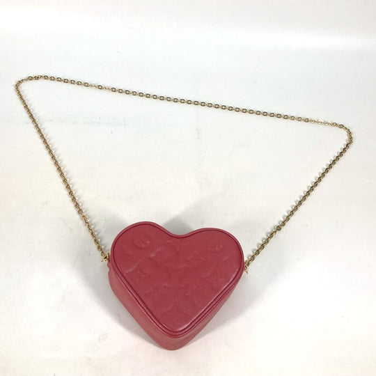 LOUIS VUITTON Shoulder Bag  M80837  leather Red Monogram Heart on Chain Women Used Authentic