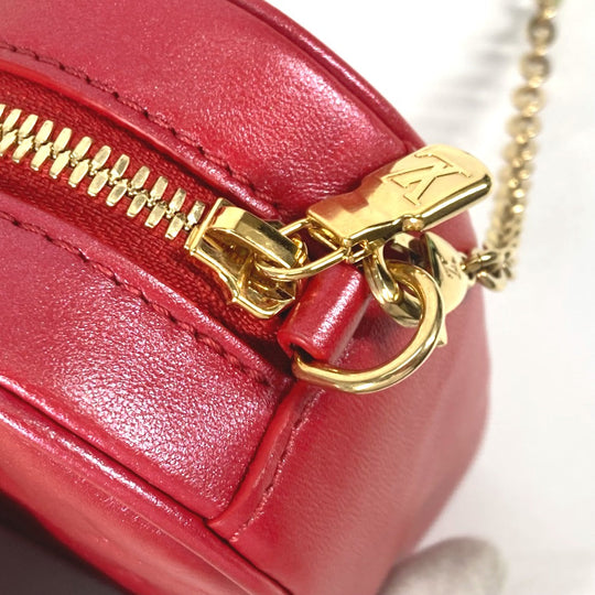 LOUIS VUITTON Shoulder Bag  M80837  leather Red Monogram Heart on Chain Women Used Authentic