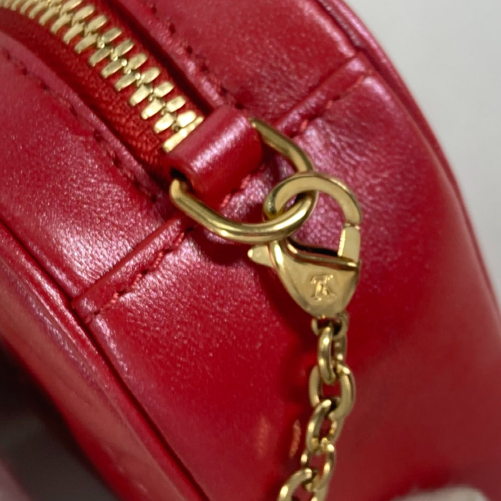 LOUIS VUITTON Shoulder Bag  M80837  leather Red Monogram Heart on Chain Women Used Authentic