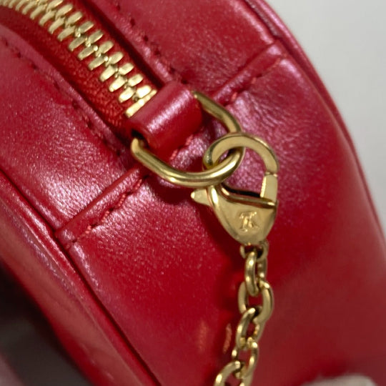LOUIS VUITTON Shoulder Bag  M80837  leather Red Monogram Heart on Chain Women Used Authentic