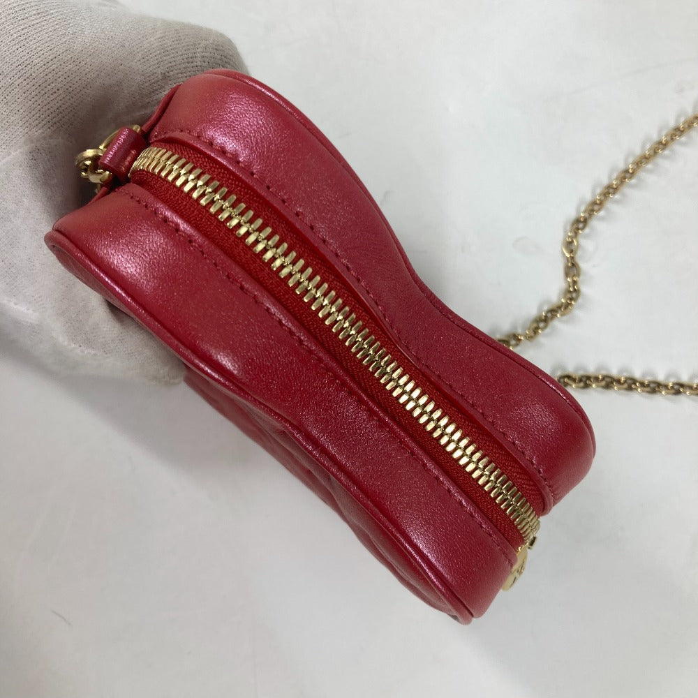 LOUIS VUITTON Shoulder Bag  M80837  leather Red Monogram Heart on Chain Women Used Authentic
