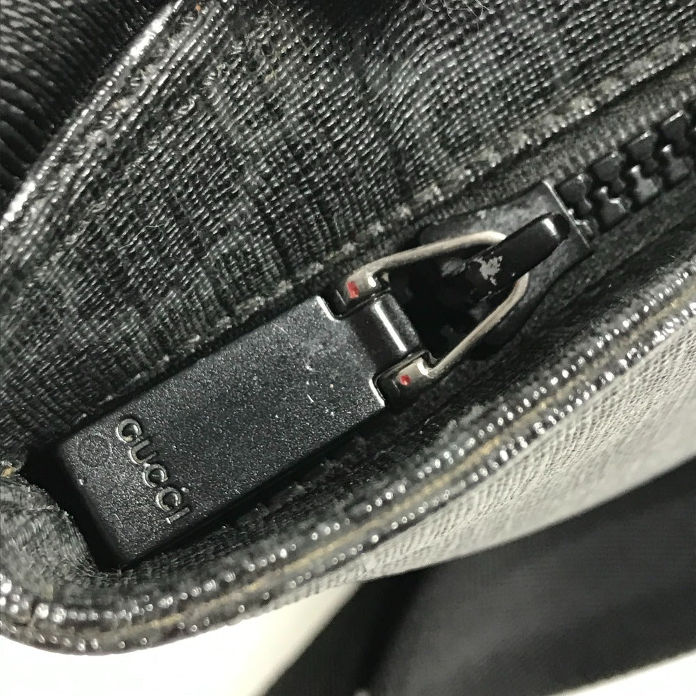 GUCCI Shoulder Bag 162904 GG Supreme Canvas black GG Supreme flat mens Used Authentic