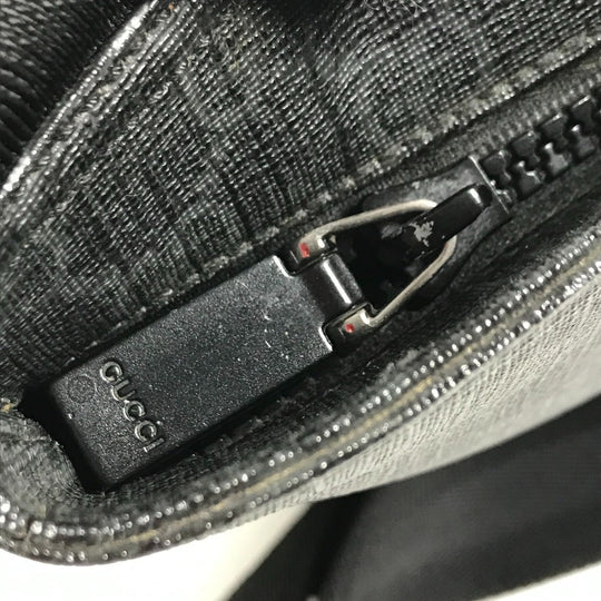 GUCCI Shoulder Bag 162904 GG Supreme Canvas black GG Supreme flat mens Used Authentic