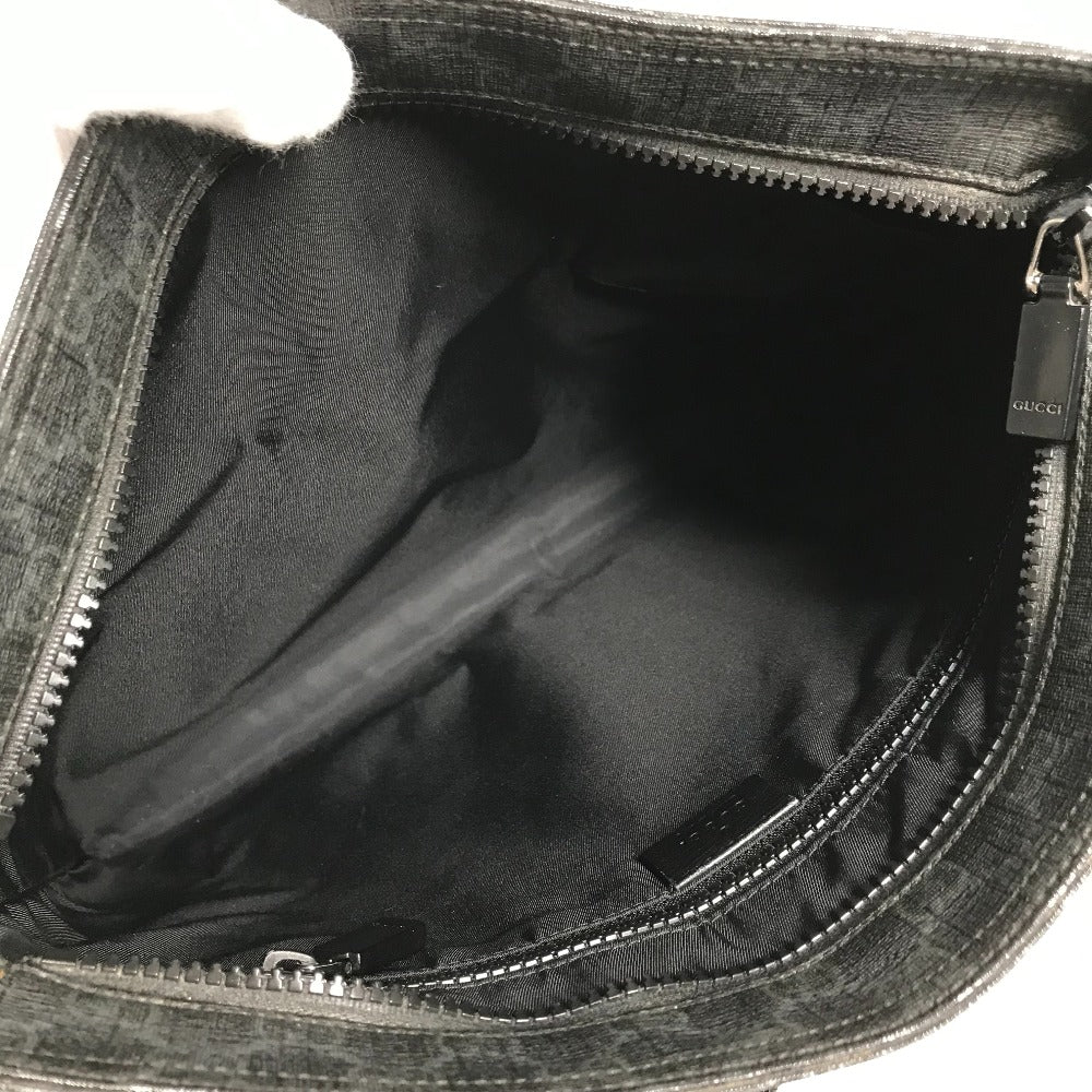 GUCCI Shoulder Bag 162904 GG Supreme Canvas black GG Supreme flat mens Used Authentic
